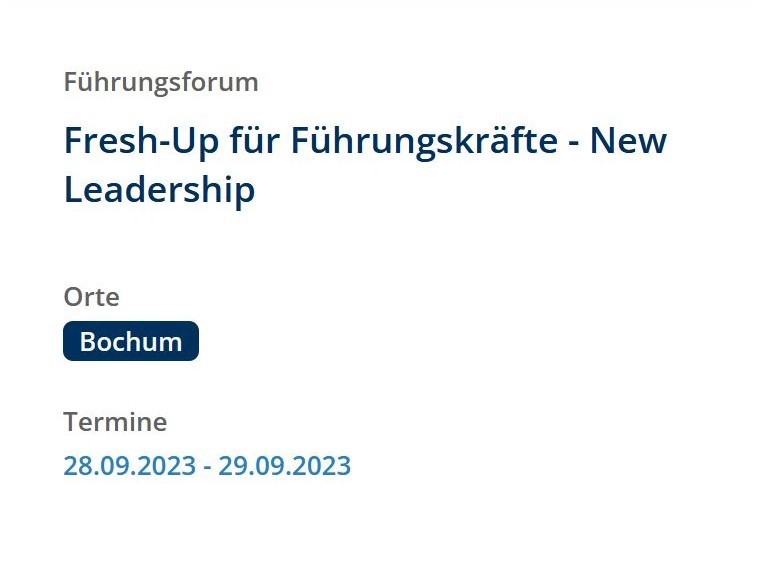 FreshUp für Führungskräfte - New Leadership