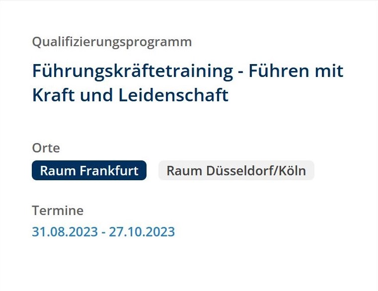 Führungskräfte-Training in Frankfurt